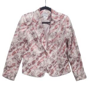 Lena Gabrielle Women's Blazer Jacket Size 8 Multicolor Abstract Pattern Jacket